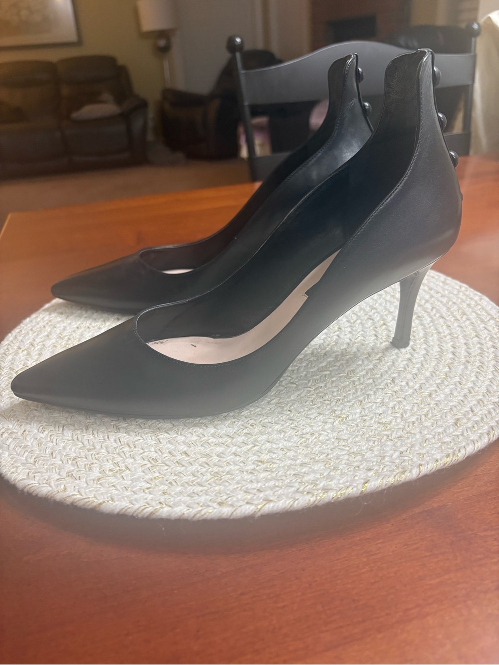 Nine West Black Pointed-Toe Mid Stiletto Pumps